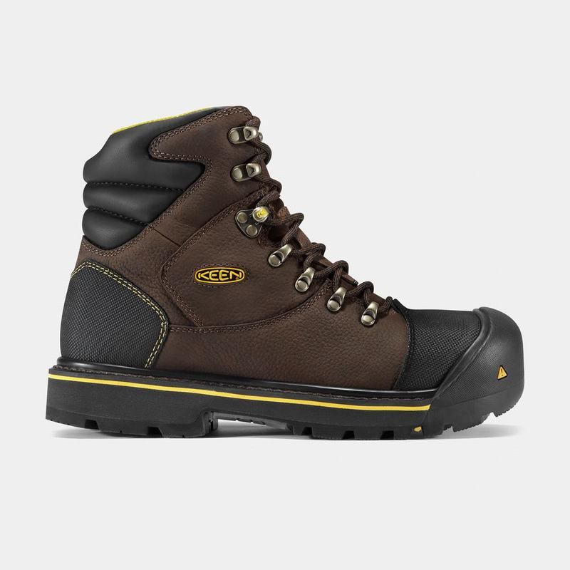 Botas De Trabajo Keen Milwaukee 6" Steel Toe Para Hombre Marrom/Negros - Botas Keen Mexico (078632-H